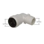 AquaLock Fresh Water Adapter Fitting, 3519 Series, 1/2 in Female Quick Connect Copper Tube End x 1/2 in Male NPT, 90 degree Elbow - 3519-1008_SU