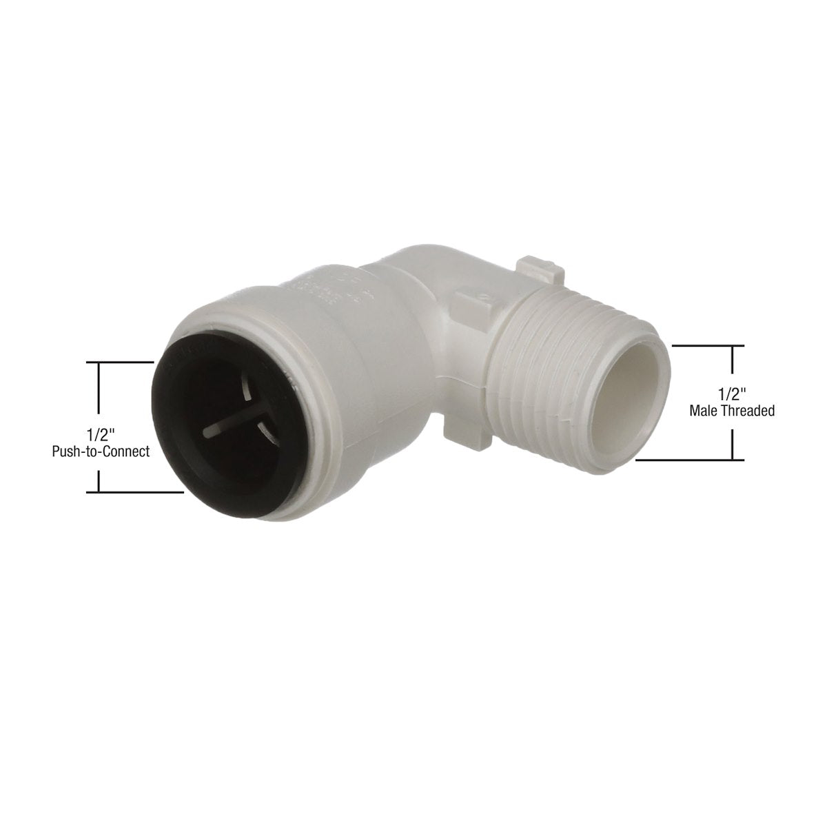 AquaLock Fresh Water Adapter Fitting, 3519 Series, 1/2 in Female Quick Connect Copper Tube End x 1/2 in Male NPT, 90 degree Elbow - 3519-1008_SU