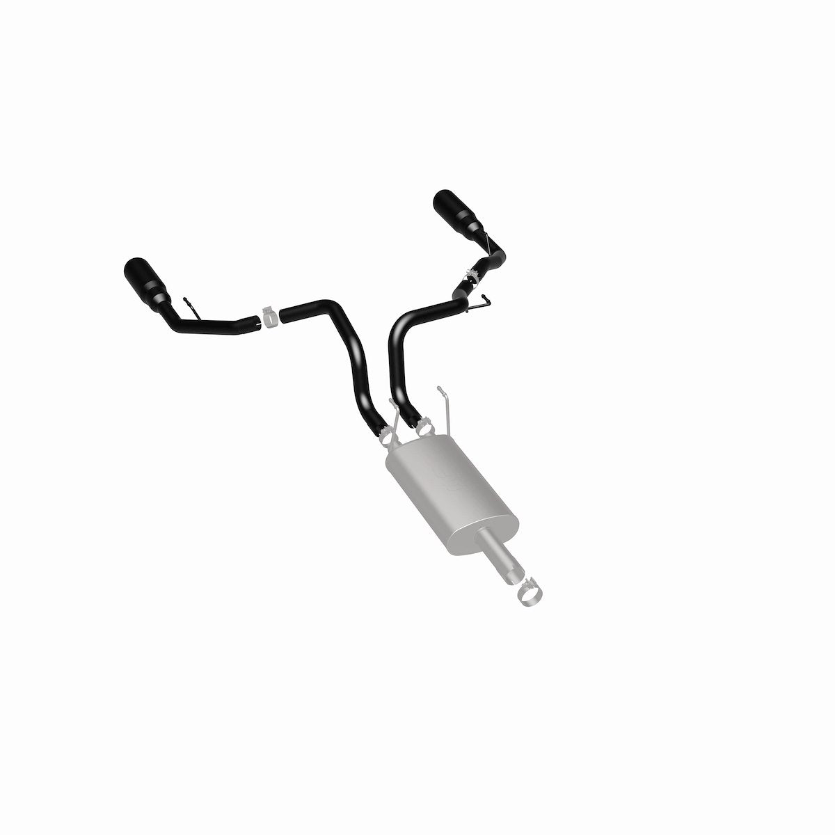 MagnaFlow Exhaust System Kit, Stainless Steel, 3 in Pipe Diameter, 5 in Black Stainless Steel Tips - 15363