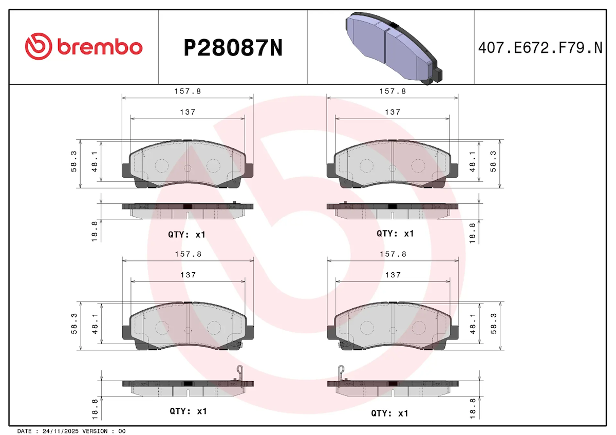 Brembo Brake Pads P28087N product image 2