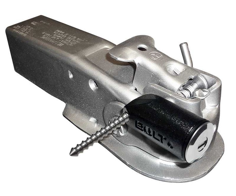 BOLT Locks/ Strattec Security Trailer Hitch Lock, Fits Couplers From 1/2 in To 3-3/8 in Size, Black/Silver, Stainless Steel - 7025289