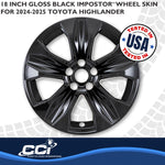 Coast2Coast Wheel Skin, 18 in, 5 V Spokes, Gloss Black, Set Of 4 - IMP525BLK