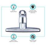 Dura Faucet Faucet, Chrome Plated/Plastic, 3 Hole Application - DF-PK100-CP