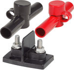 Blue Sea Busbar Stud, 5/16 in-18 Thread Size, 48 V, With Black And Red Cover - 2016-BSS
