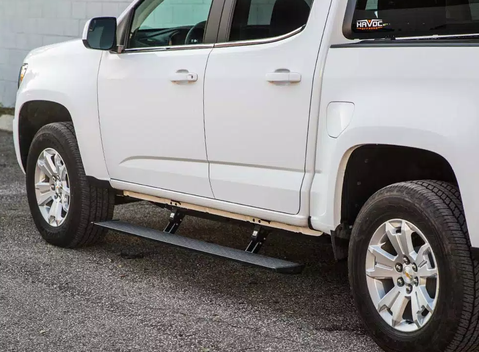 AMP Research Running Board, Textured Powder Coated, Black, Die Cast Aluminum - 76153-01A