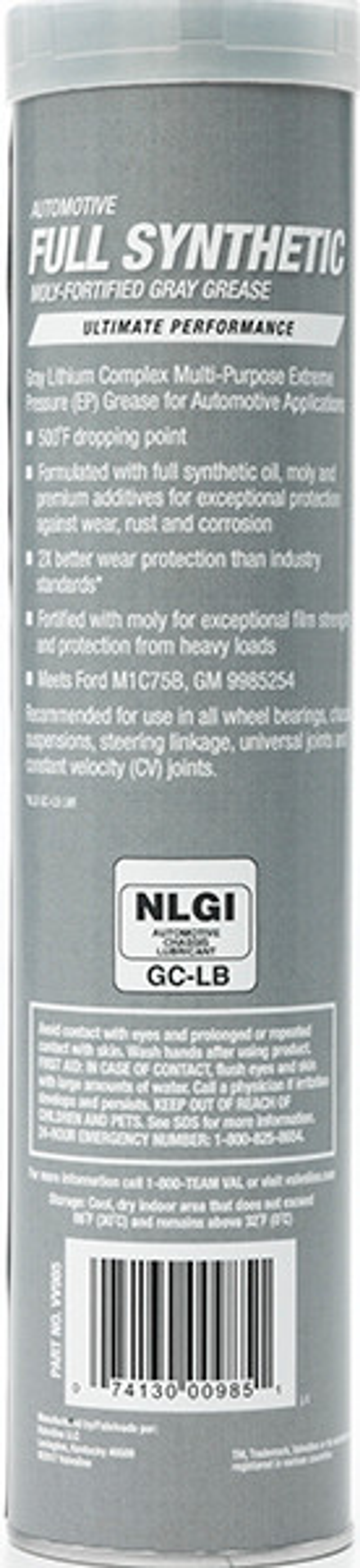 Valvoline Multi Purpose Grease, 14.1 oz Cartridge - VV985