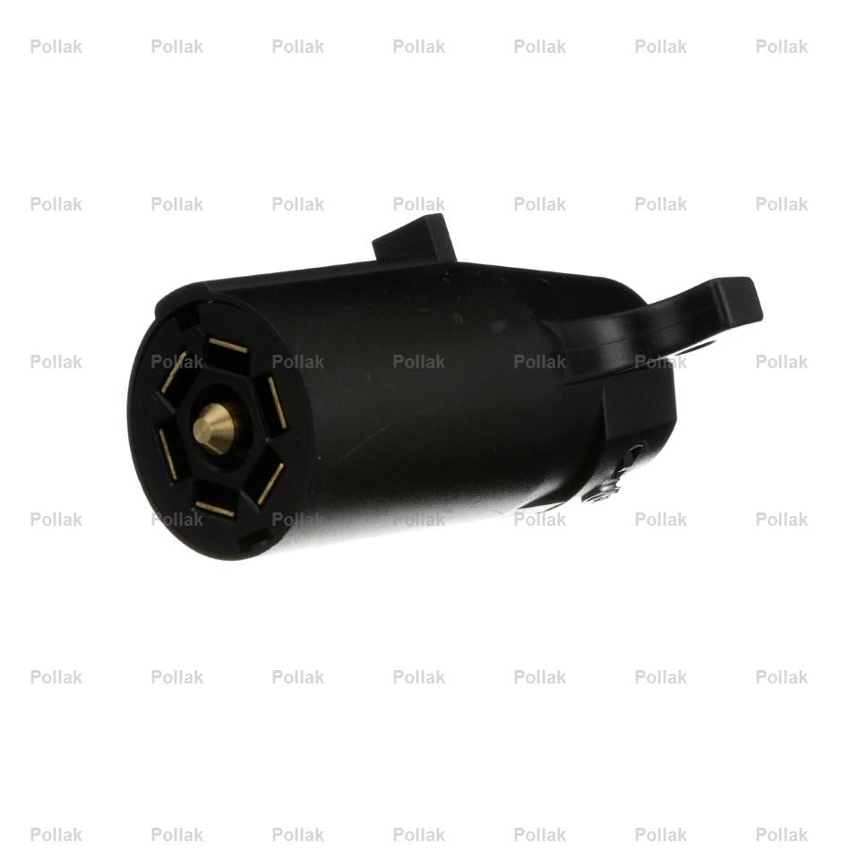 Pollak Trailer Wiring Connector, 7-Way Round Plug Side, Black - 12-706E