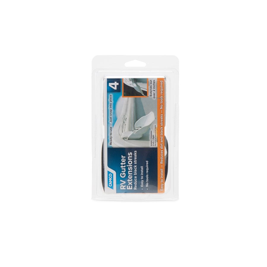 Camco Drip Rail Gutter Spout, White, Set of 4 - 42123