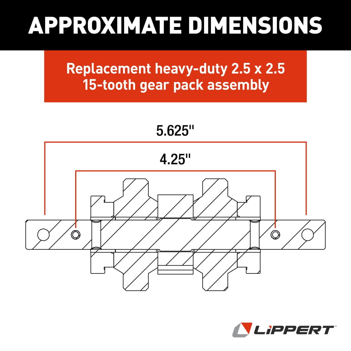 Lippert Slide Out Gear, 2-1/2 in Diameter - 123356