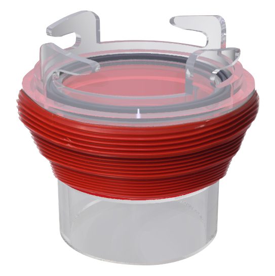 Valterra Sewer Hose Connector, Bayonet With 3 in/3-1/2 in and 4 in Threaded Connection, Red - F02-3120