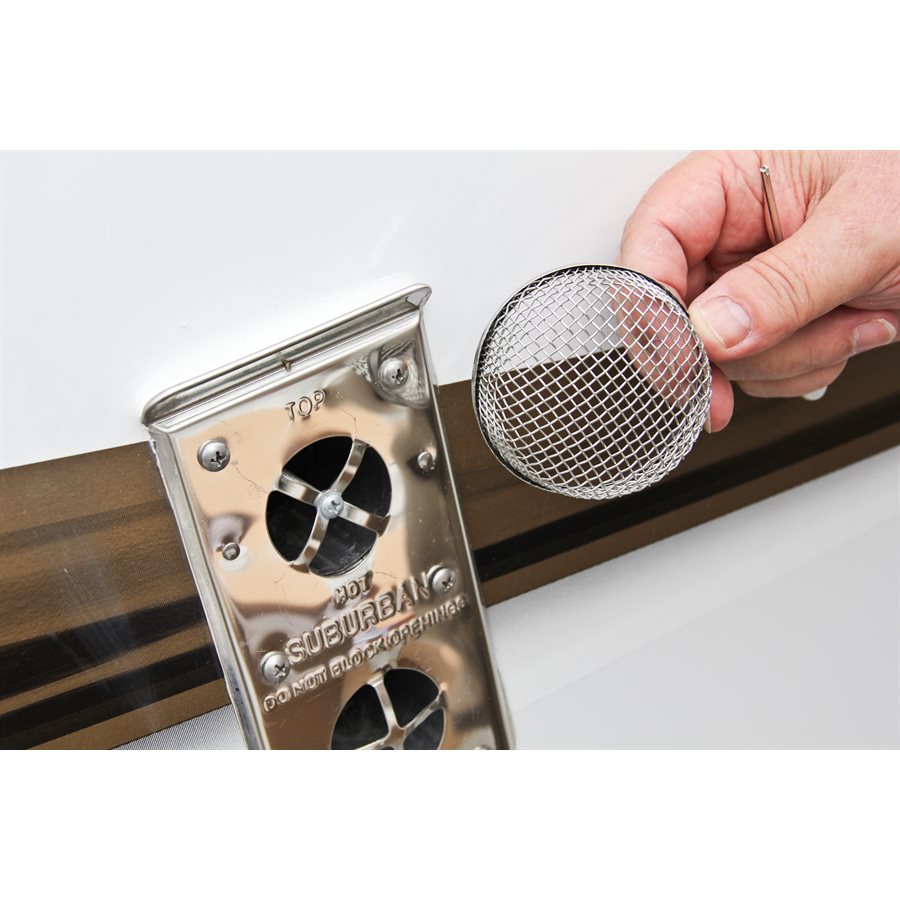 Camco Bug Screen - RV Appliance, 2-7/8 in Diameter x 1-5/16 in Depth, Stainless Steel, Pack Of 2 - 42141