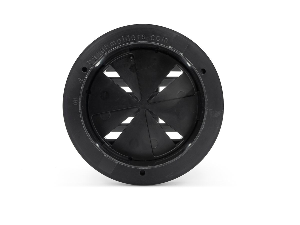 B&B Molders Heating/Cooling Register, Fits 2 in Flexible Ducts, 4-1/8 in Diameter Cutout Dimension, 4 in Diameter Outside Dimension - 94268