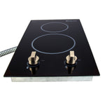 Magic Chef Stove, Black, 12 in Width x 2 in Height x 21-1/2 in Depth, 2 Burner - MCSCTE12BG2