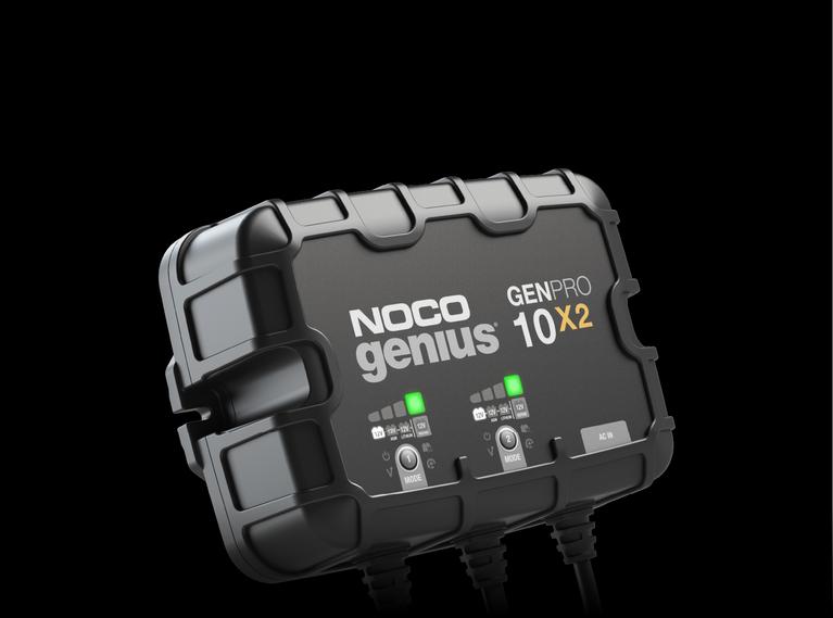 NOCO Battery Charger, For 12 V Batteries, 2 Bank Onboard Charger/10 amp Per Bank, 120 To 240 V AC/50 To 60 Hz - GENPRO10X2