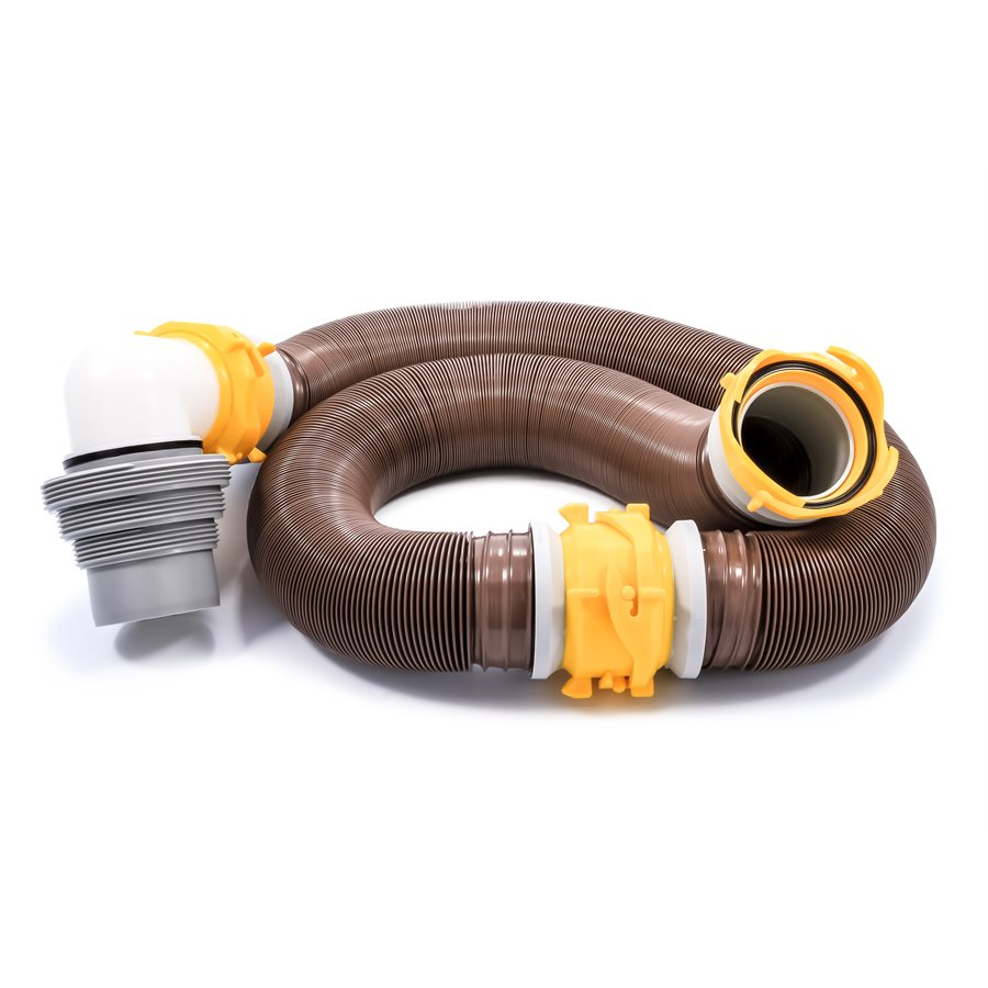 Camco Sewer Hose, 20 ft Extended Length, 3 in Diameter, 15 Mil HTS Vinyl - 39625