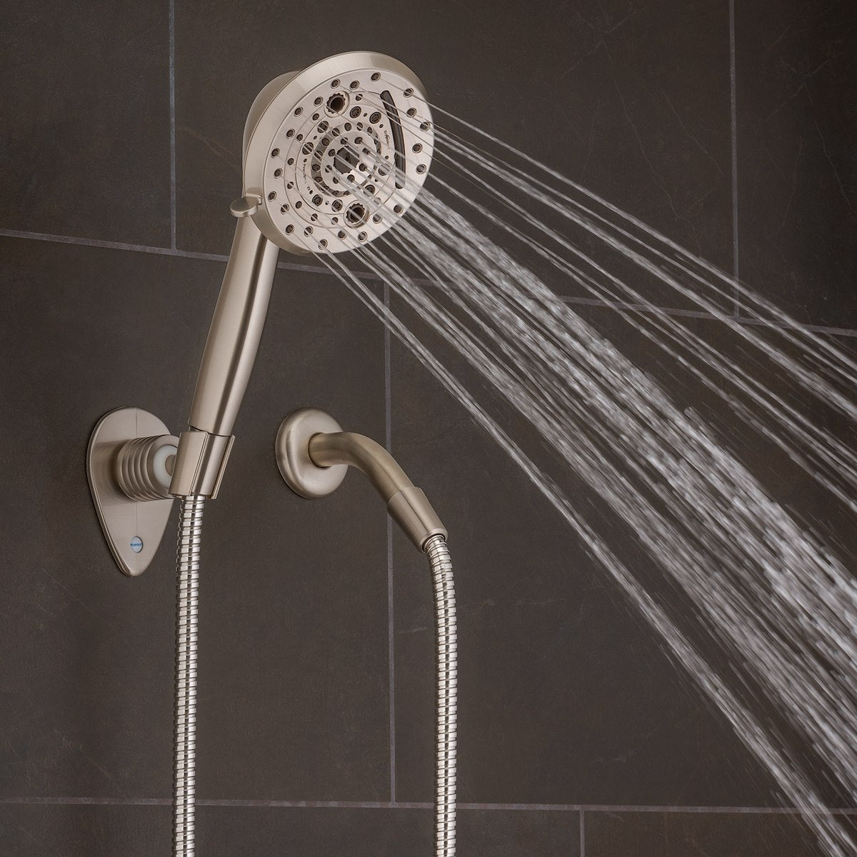 Oxygenics/ ETL Shower Head, Hand Held With 72 in Hose, With 10 Function Spray Settings, 5 in Outer Diameter - 51479