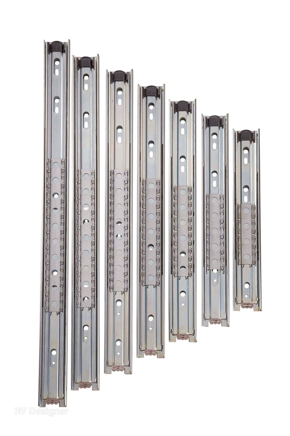 RV Designer Drawer Slide, 100 lb Weight Capacity, 45 Millimeter, 12 in Length, Set Of 2 - D412