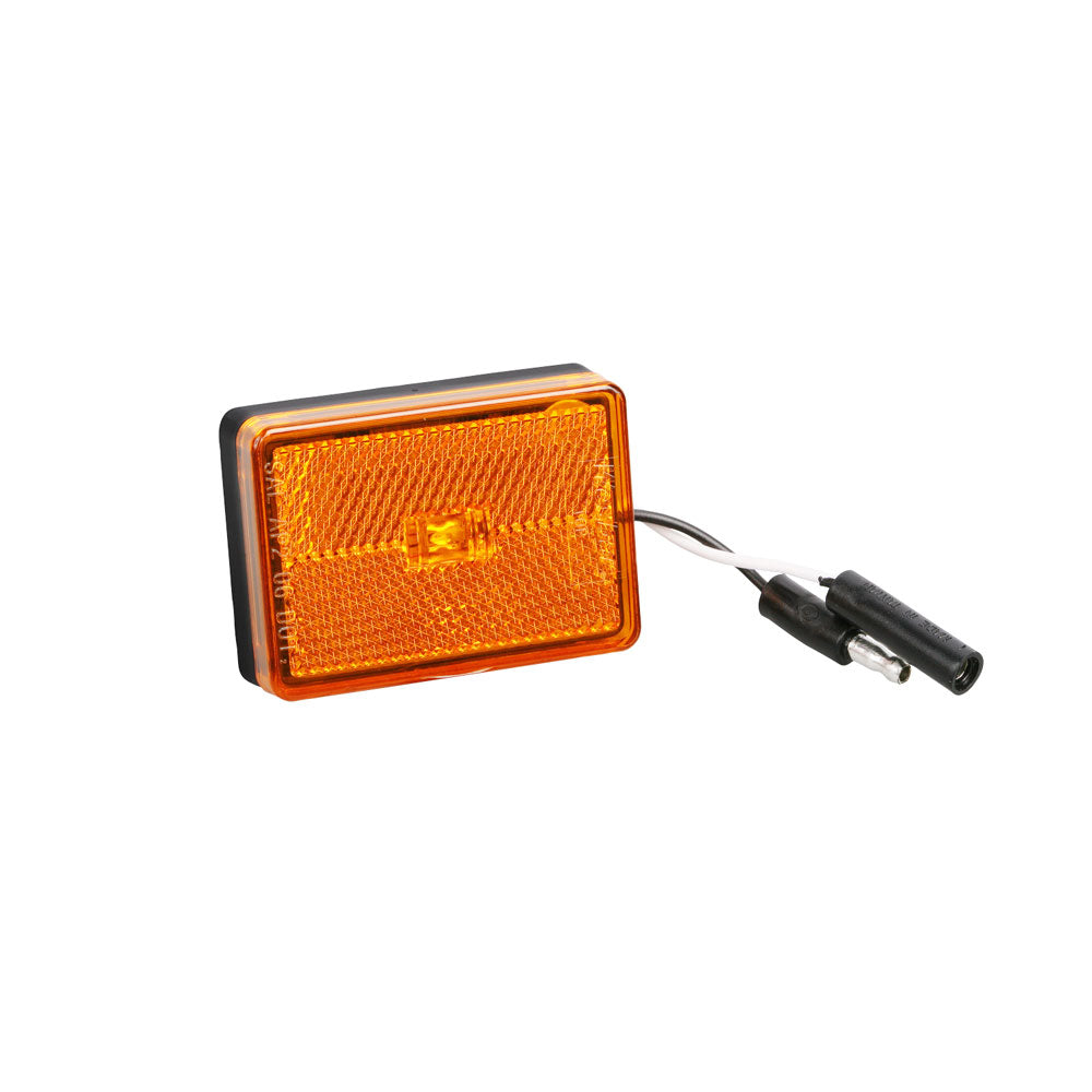 Wesbar Clearance Light, LED, 2.62 in Length x 0.83 in Width x 1.83 in Height, With Reflex Lens/Black Base - 47-222012