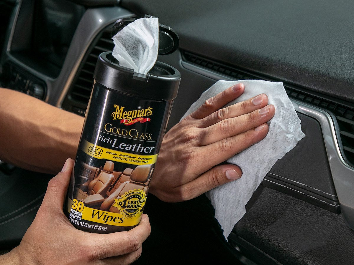 Meguiars Leather Conditioner, 25 Full Size Wipes - G10900