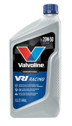 Valvoline Oil, VR1 Racing Oil, SAE 20W-50, 1 qt Bottle, Case Of 6 - 822347