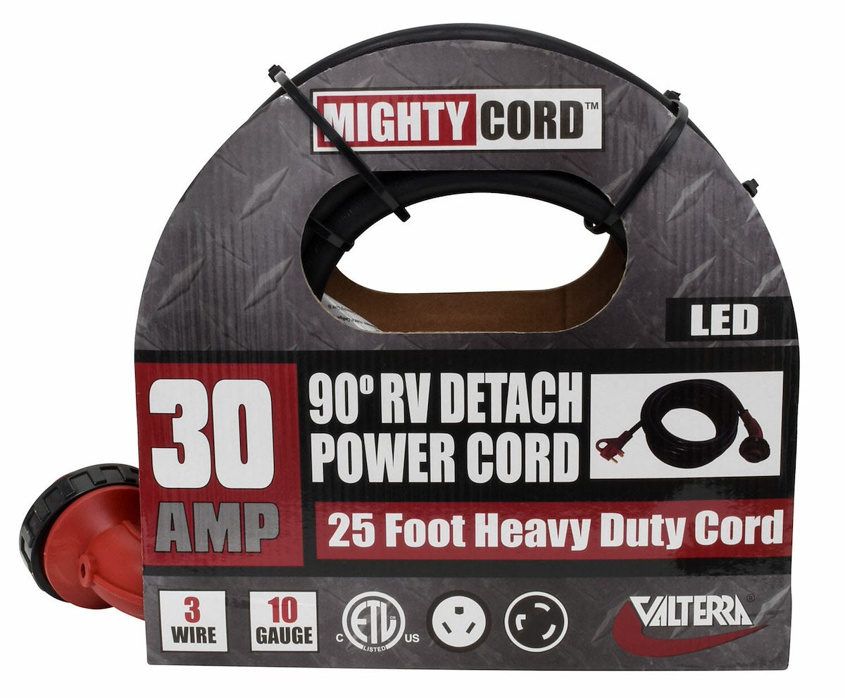 Valterra Power Cord, 3 Prong, 30 amp, 25 ft Length - A10-3025ED90