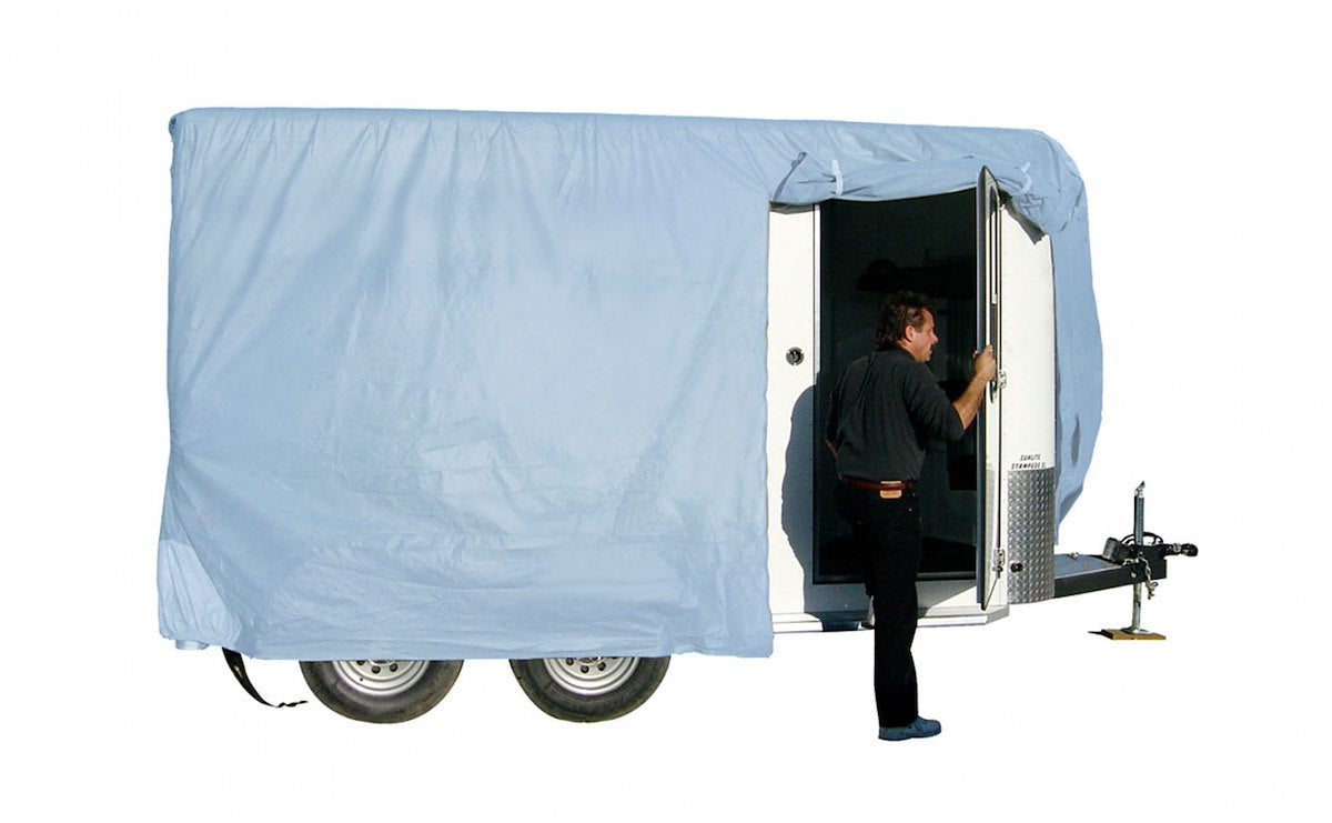 Adco Horse Trailer Cover, Fits 14 ft 1 in To 16 ft Length Trailers, 106 in Width x 94 in Height, 3 Layer Fabric Top/Polypropylene Sides - 46004
