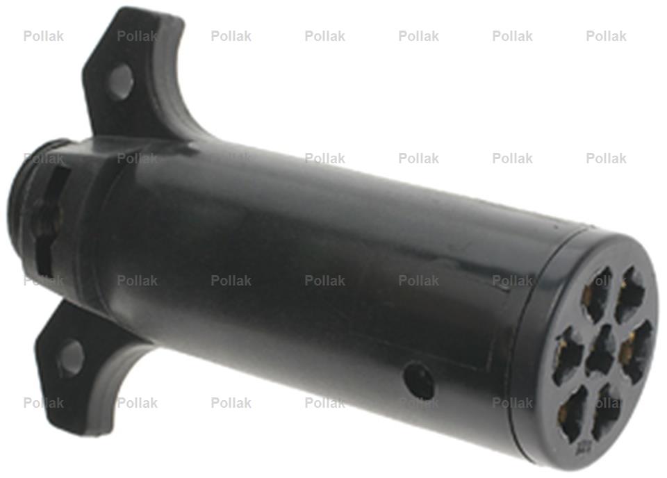 Pollak Trailer Wiring Connector, 7-Way Round Plug Side, 6 To 28 V, 40 amp - 11-704