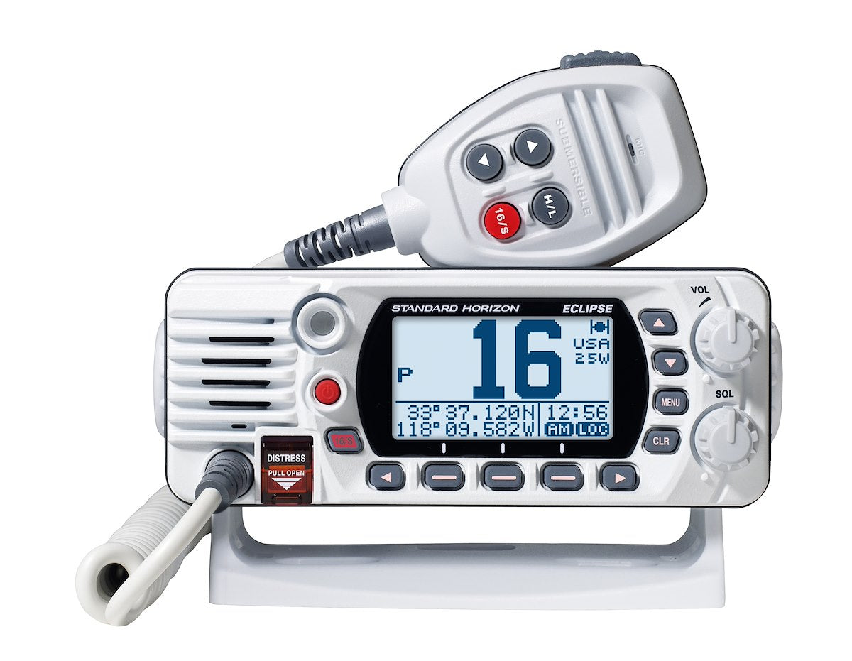 Standard Horizon VHF Radio, 25 Watt, White, NMEA 0183 Compatibility - GX1410GW