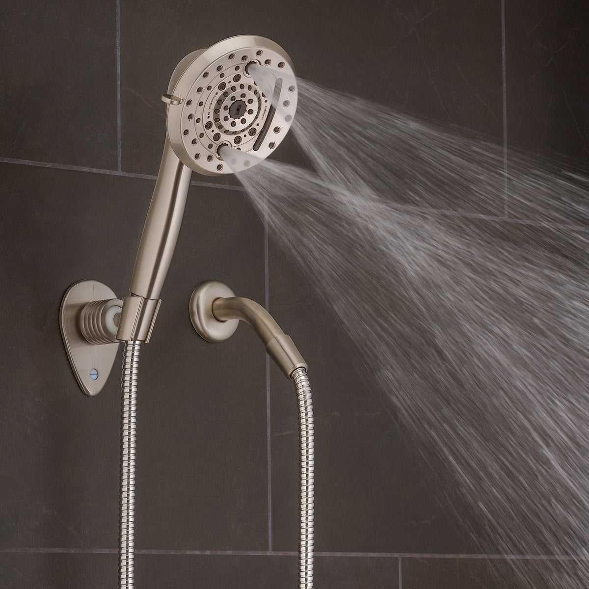 Oxygenics/ ETL Shower Head, Hand Held With 72 in Hose, With 10 Function Spray Settings, 5 in Outer Diameter - 51479