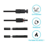 Renogy Solar Panel Cable, 10 ft Length, 10 AWG, Set Of 2 - RNG-AK-10FT-10-G1-US