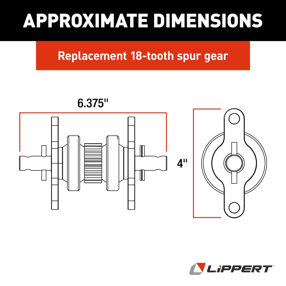 Lippert Slide Out Gear, 2-1/2 in Diameter - 123356