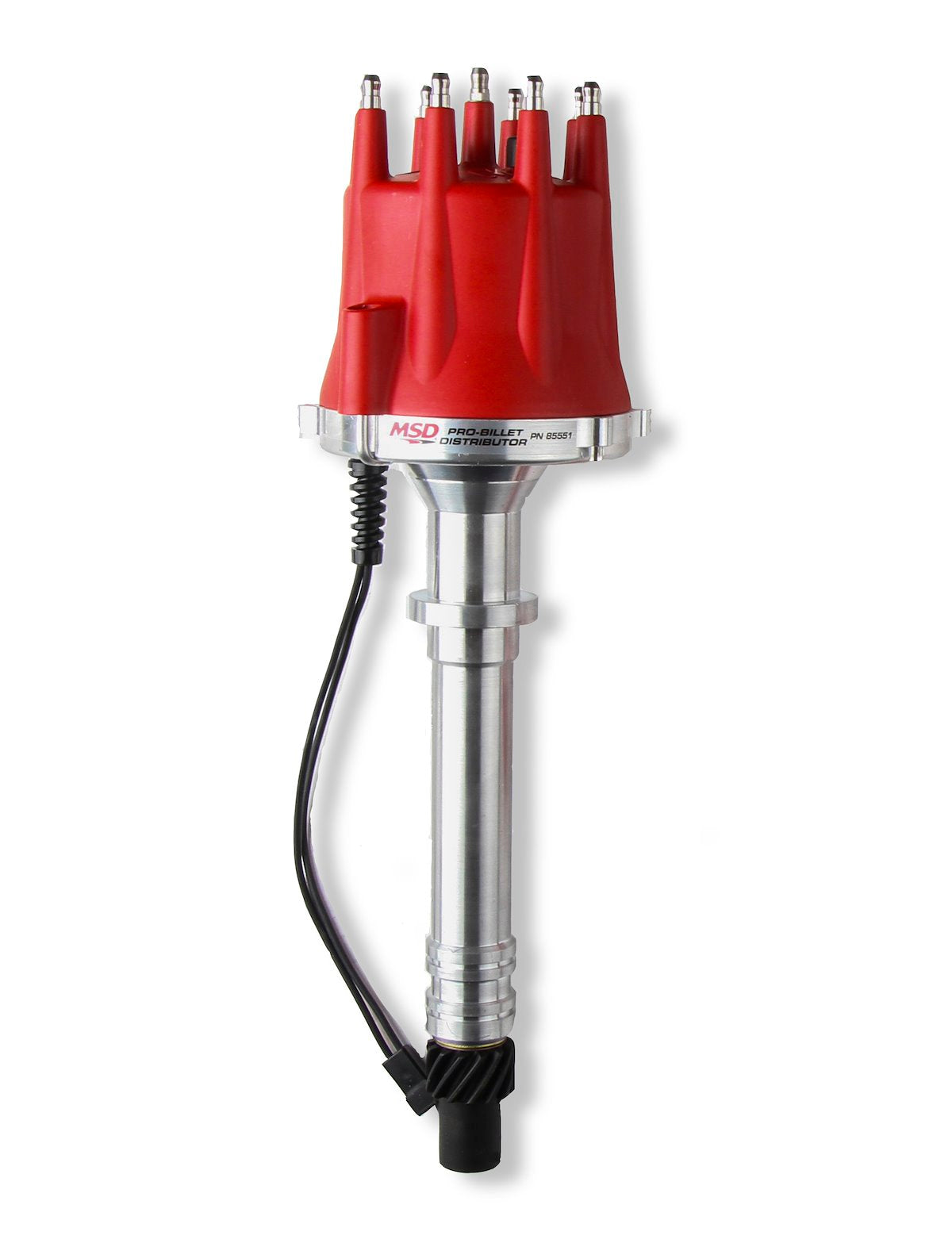 MSD Ignition Distributor, For Use With Chevy V8 Engines, Red Cap With HEI/Male Posts - 85551