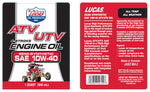 Lucas Oil Oil, SAE 10W40, 1 qt Bottle - 10720