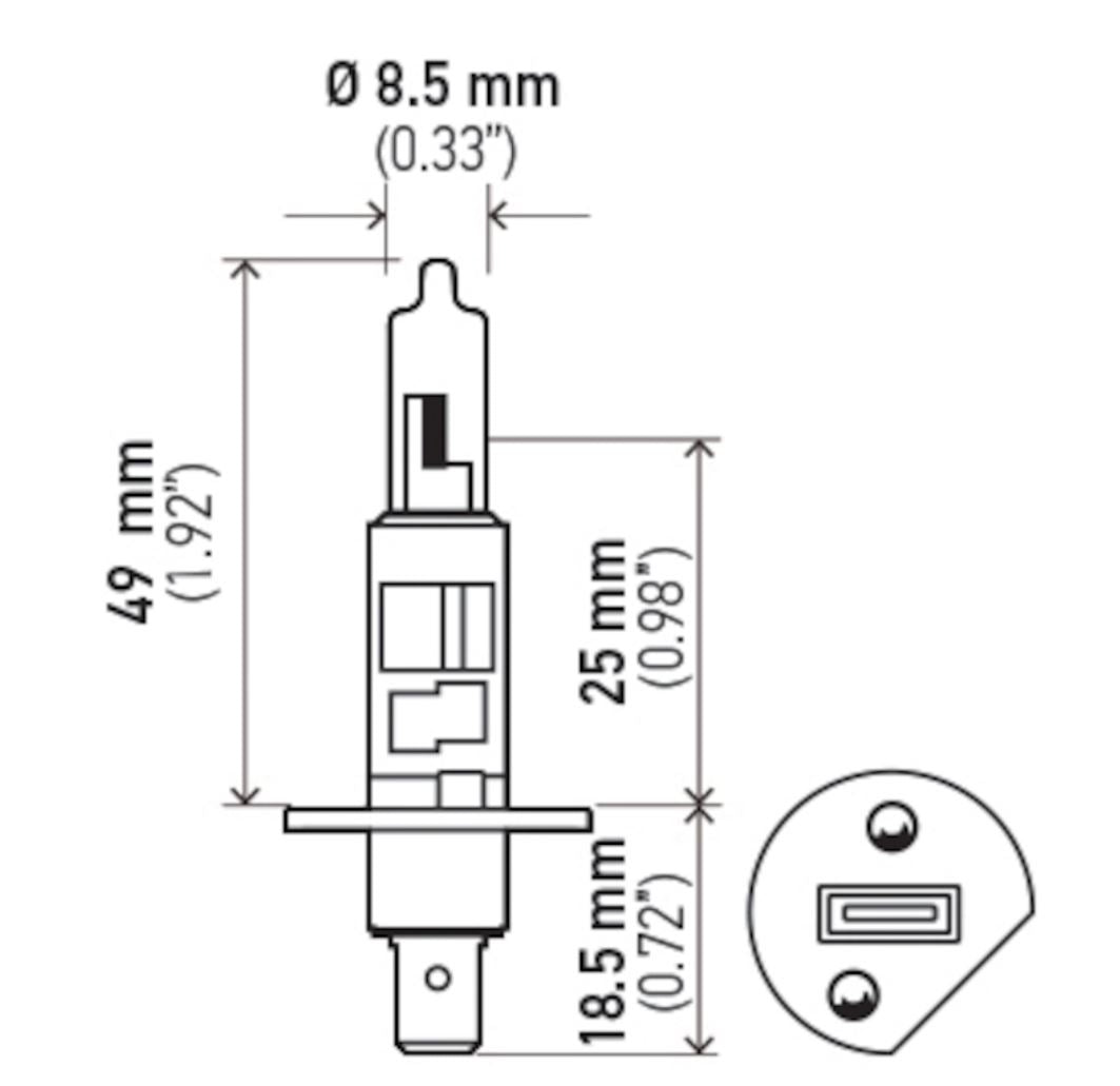 HELLA Headlight Bulb, H1 Bulb, 130 Watt, 12 V - 002089402
