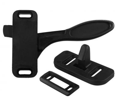 JR Products Screen Door Latch, 2.3 in Mounting Holes From Centre, Black - 11205