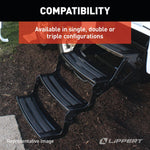 Lippert Entry Step, 3 Manual Folding Steps, 24 in Width x 7 in Depth, With 9 in Rise - 432690