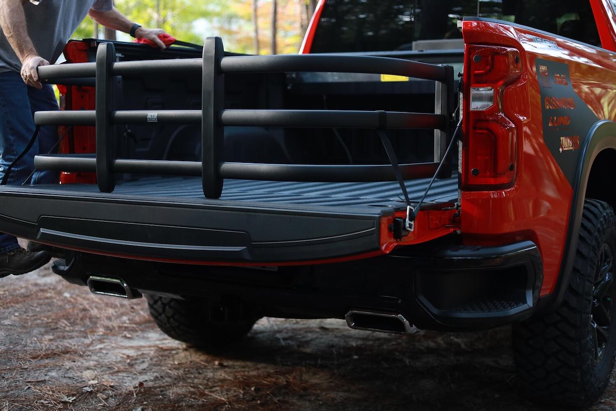 AMP Research Bed Extender, Extends Bed Up To 24 in, Powder Coated Black, Aluminum - 74841-01A
