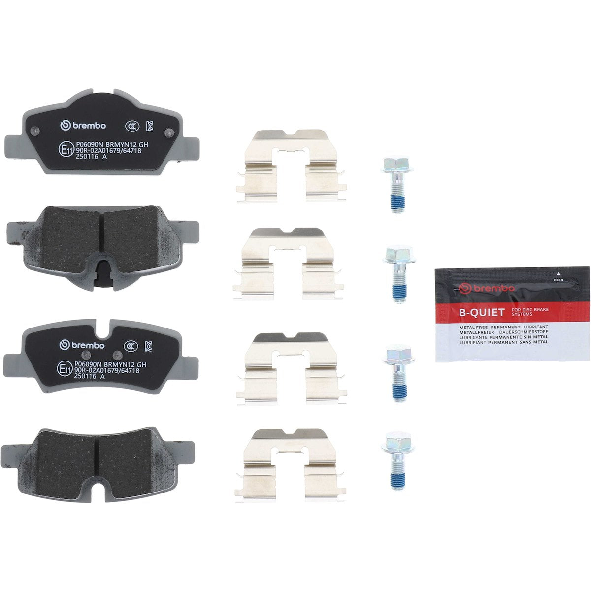Brembo Brake Pad, FMSI Number D1800-9032, Ceramic, Set Of 4 - P06090N