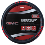 Plasticolor Steering Wheel Cover, For 14-1/2 To 15 in Wheels, Iconic GMC Logo And Red Contrast Stitching, Black - 006708R01