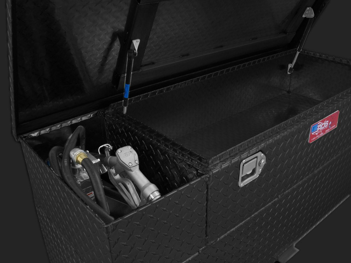 RDS Tanks Liquid Transfer Tank, 20 in Length x 44 in Width x 10 in Height Tool Box, 60 gal Capacity, Black - 73326PC