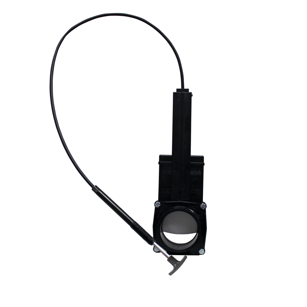 LaSalle Bristol Sewer Waste Valve, 3 in Waste Valve, With 3 in Hub x 3 in Spigot, With Handle And 96 in Cable - 66N4AB96USA