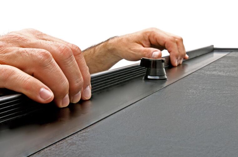 Roll-N-Lock Tonneau Cover, M-Series, Black, Vinyl Over Aluminum - LG263M