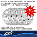 Coast2Coast Wheel Cover, 17 in, 5 Split Spoke, Chrome Plated, Set Of 4 - IWC47117C