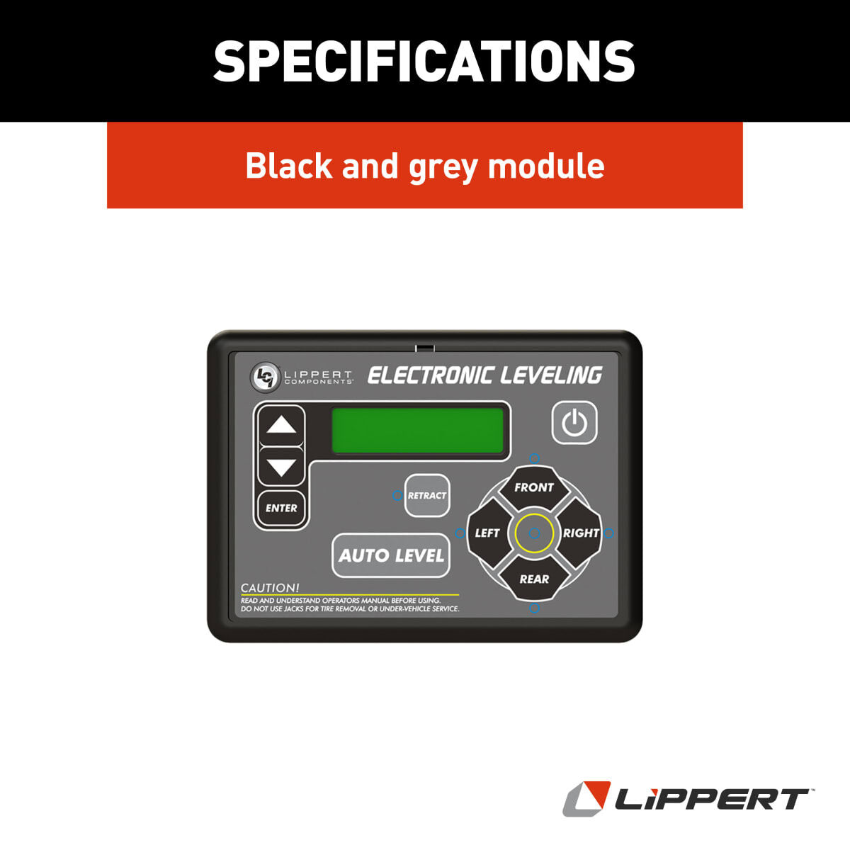 Lippert Leveling System Touchpad, Black And Gray, 3.6 in Length x 5 in Width - 421484