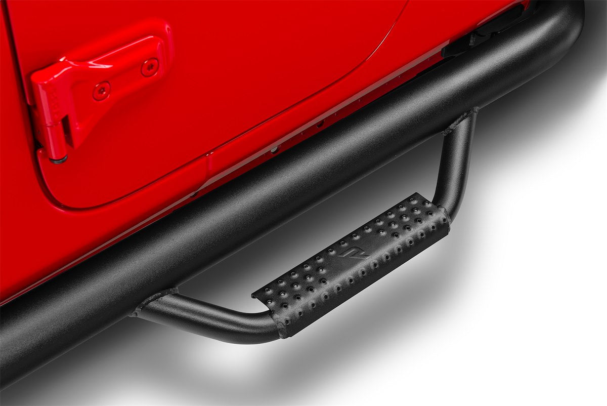 N-Fab Nerf Bar, W2W Series, 3 in Round Bent, Black Textured Matte Powder Coated - J1980T