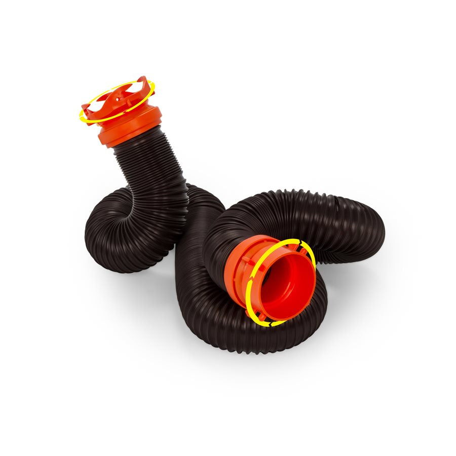 Camco Sewer Hose, 10 ft Extended Length, 3 in Diameter, 23 Mil Polyolefin Reinforced With Steel Wire - 39764
