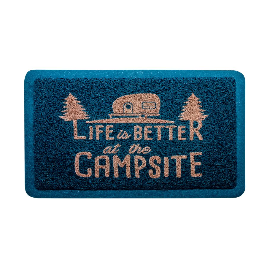 Camco Door Mat, Blue, 29 in Width x 17-1/4 in Length - 53201