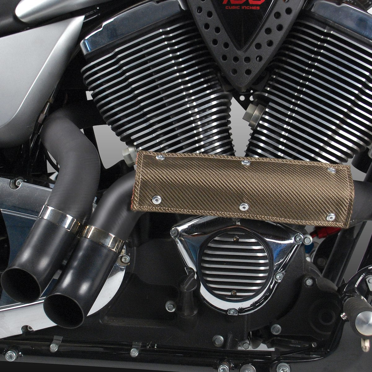 Design Engineering Exhaust Pipe Heat Shield, Fits Up To 3 in Outside Diameter Tubing, 24 in Length x 6 in Width - 10451