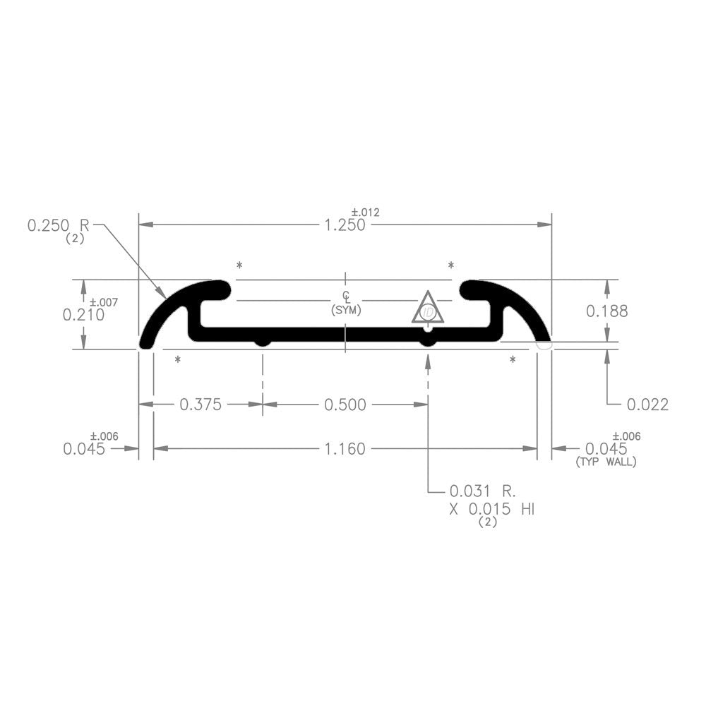 AP Products Trim Molding, 1-1/4 in Width x 1/5 in Thickness x 8 ft Length, Polar White, Aluminum - 021-54601-8