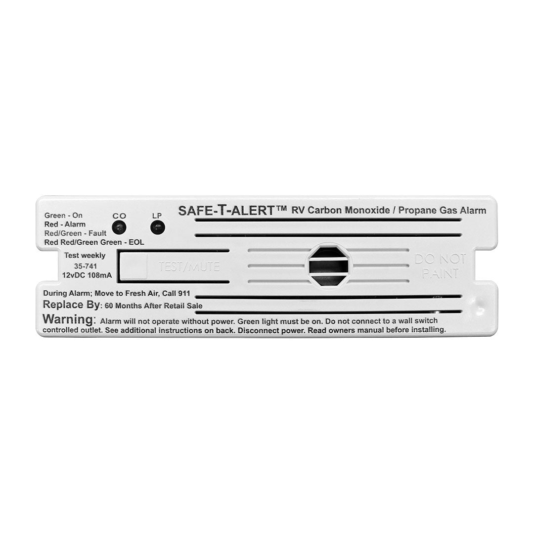 MTI Industries Carbon Monoxide/Propane Leak Detector, With LED Indicator, 12 V Hardwire, White - 35-741-WT